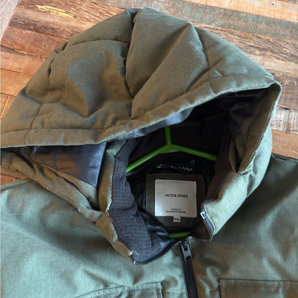 Jack & Jones Dark Green Puffer Jacket size XXL FITS XL - Picture 4 of 6